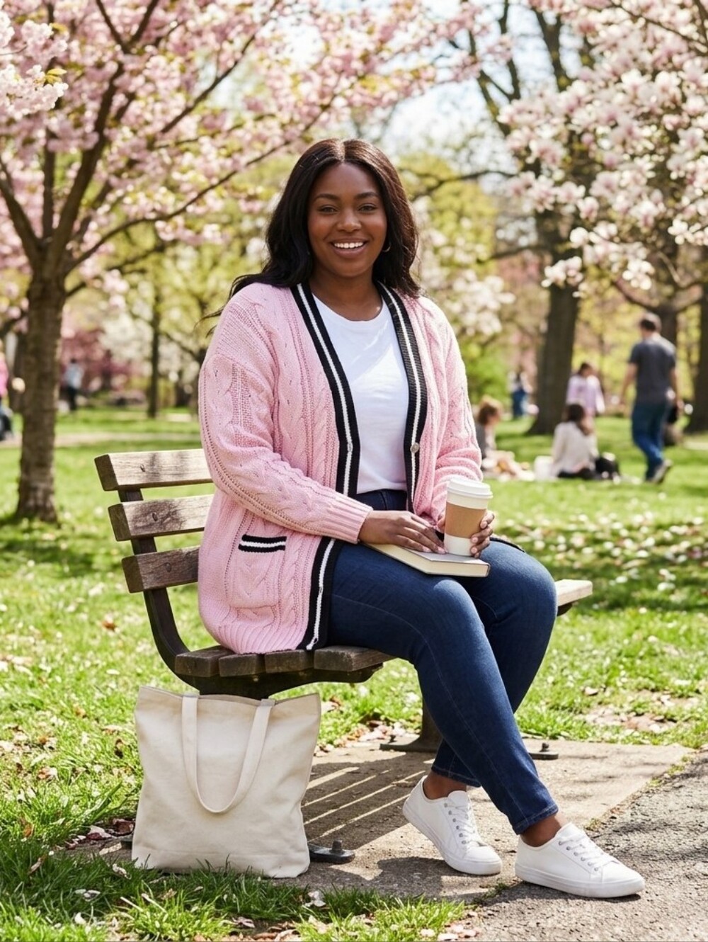 torrid Pink Cable Knit Cardigan with Black Trim